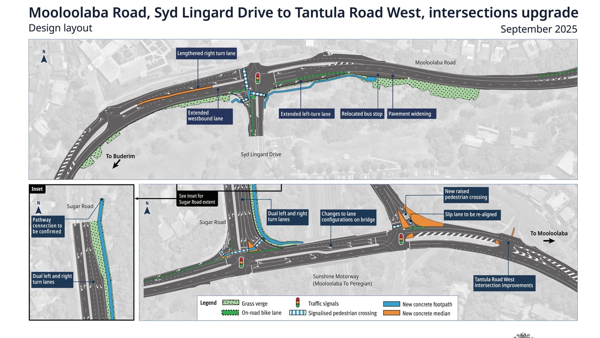 Major Upgrade underway for Sugar Rd and Mooloolaba Rd